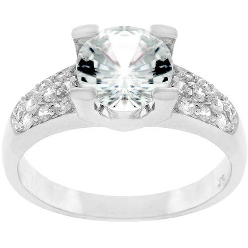 Silver- filled Classic Engagement Ring #8 with simulated diamonds LOCAL STOCK QUICK